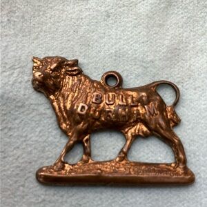 VTG 1920’s 14K Gold Plated Bull Durham  Advertising Watch Fob Charm Tobacco